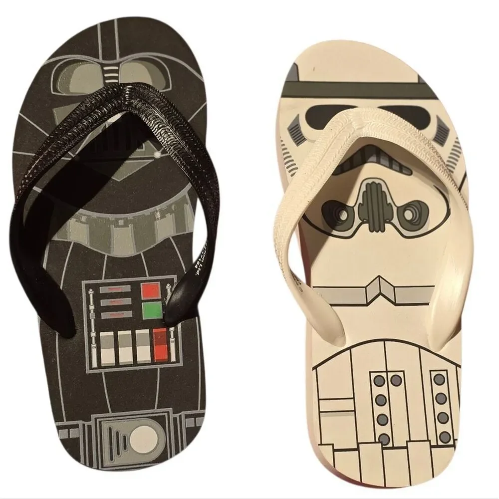 Star Wars Kids Flip Flops - Black, White, and Gray